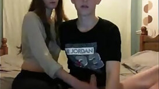 Young teen amateur teen Couple Fuck Twice on Webcam