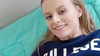 Blonde blonde Teen Step Sister Paris White Punished By Step Brother For Wearing His College Shirt POV