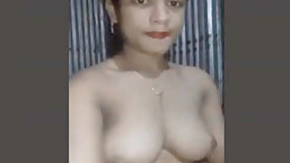 Bengali girl showing her tits and pussy