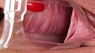 PJGirls Macro Pussy reflector opening deep inside Natalie