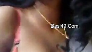 Curiosity fills the Desi and she exposes boobies on the camera