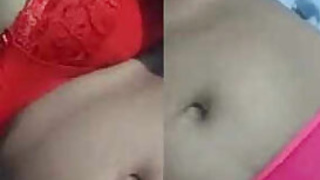 Man sneaks up on sleeping XXX Indian in red bra and touches her sex parts