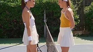 The scales of tennis lead throughout the lesbian sex act - Paige Owens with an accretion of Liv Skinnul