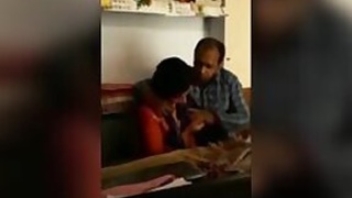Curly teacher sucks student's nipples at coaching! Desi scandal MMC
