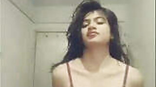 Sexy hottie shows her tits and pussy live on air