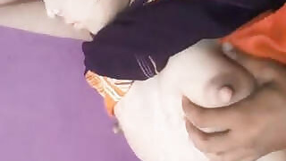 Desi Bhabha's breasts are gripping her husband's