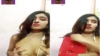 Desi Girl shows her tits to her Lover.
